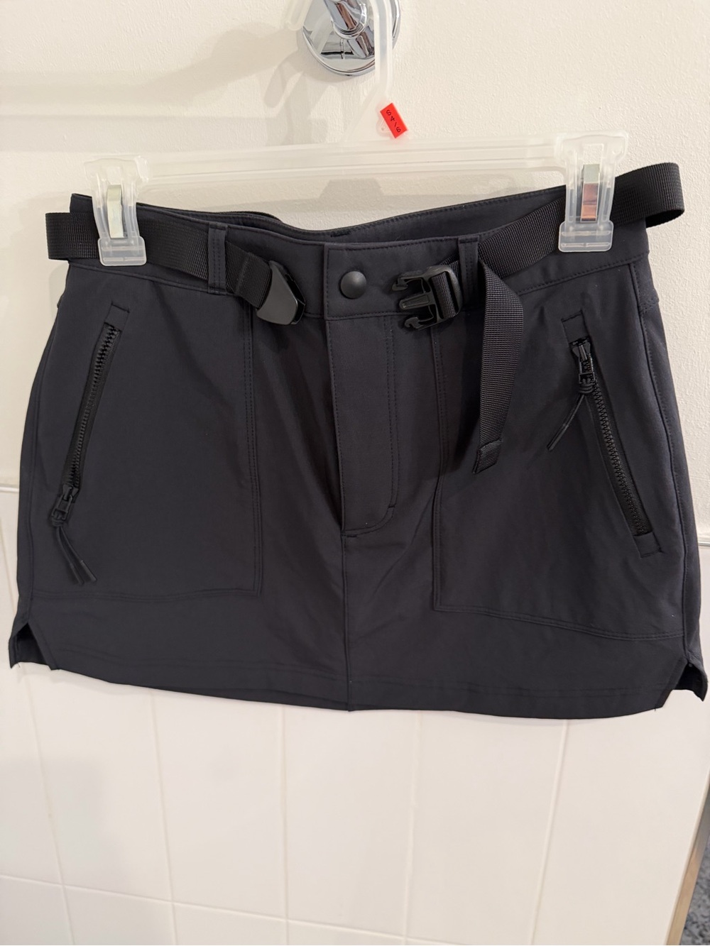 Outdoor Voices Black Utility Skort with Web Belt
